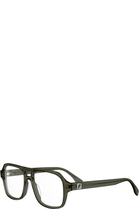 Fendi Eyewear لـ Kids Fendi Eyewear Fendi Fe50131i Ff Squared 050 Verde Militare Glasses