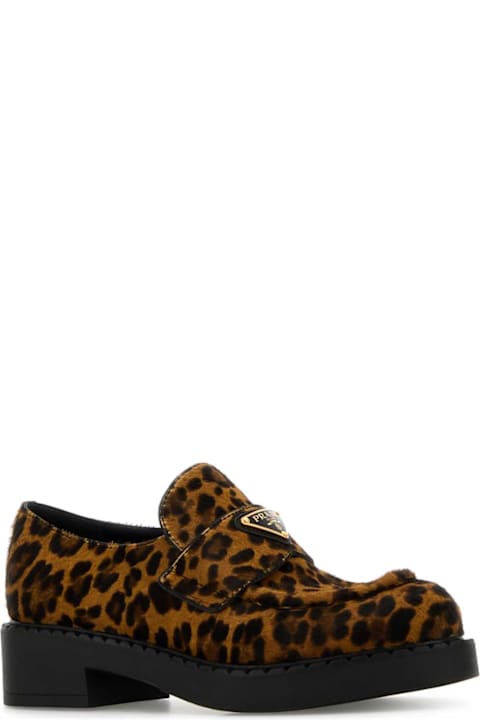 Prada Flat Shoes for Women Prada Printed Calf Hair Loafers