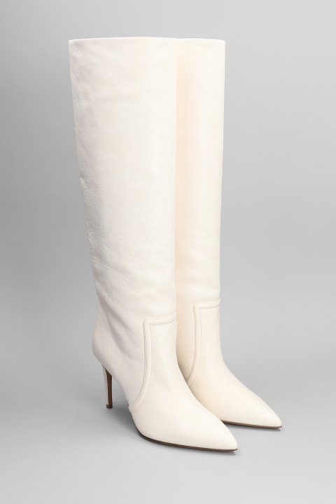 ウィメンズ新着アイテム Paris Texas High Heels Boots In White Leather