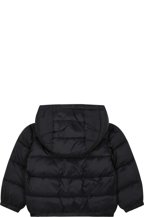 Moschino for Kids Moschino Black Down Jacket For Babies With Teddy Bear And Logo