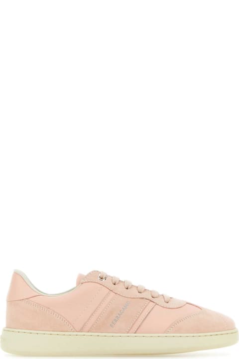 ウィメンズ Ferragamoのスニーカー Ferragamo Pastel Pink Leather And Suede Achille Sneakers