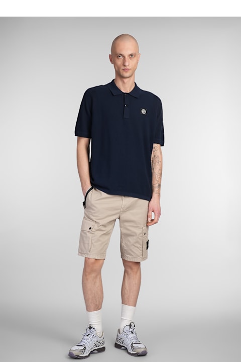 メンズ Stone Islandのトップス Stone Island Polo In Blue Cotton