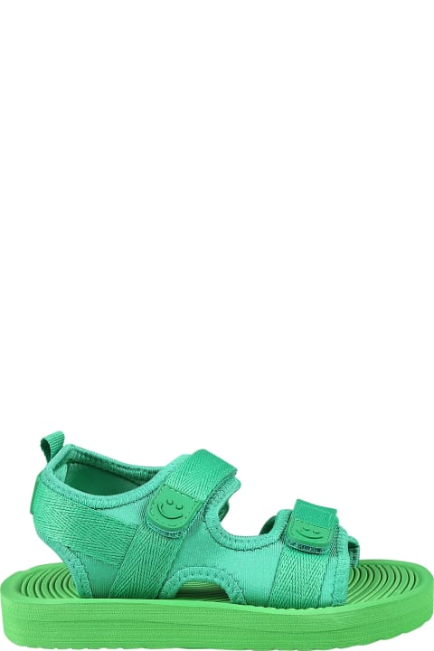 ベビーガールズ Moloのシューズ Molo Green Sandals For Babykids With Logo