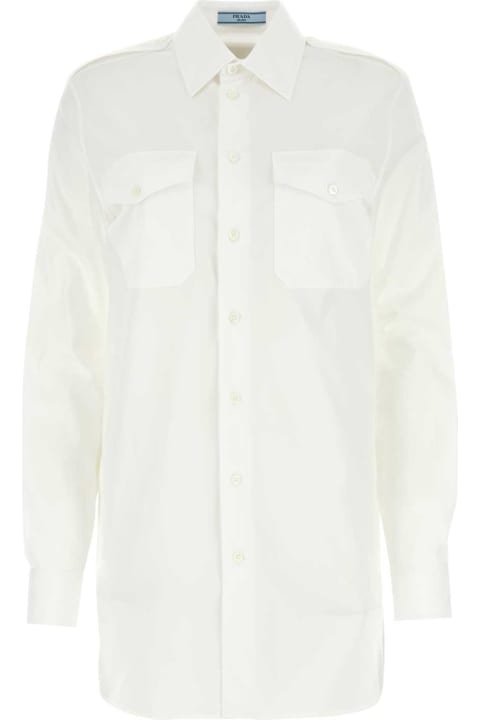 Prada Sale for Women Prada White Poplin Shirt