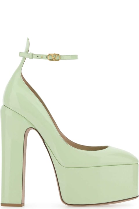 Shoes for Women Valentino Garavani Pastel Green Leather Tan-go Pumps