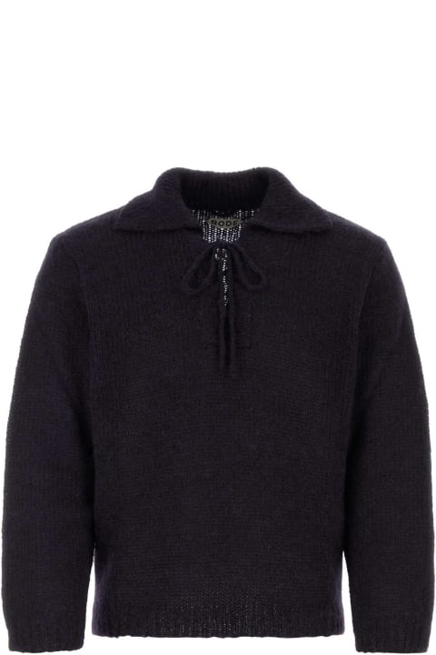 Bode Sweaters for Men Bode Midnight Blue Mohair Blend Sweater