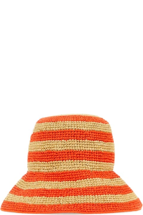 Prada Accessories for Women Prada Embroidered Raffia Bucket Hat