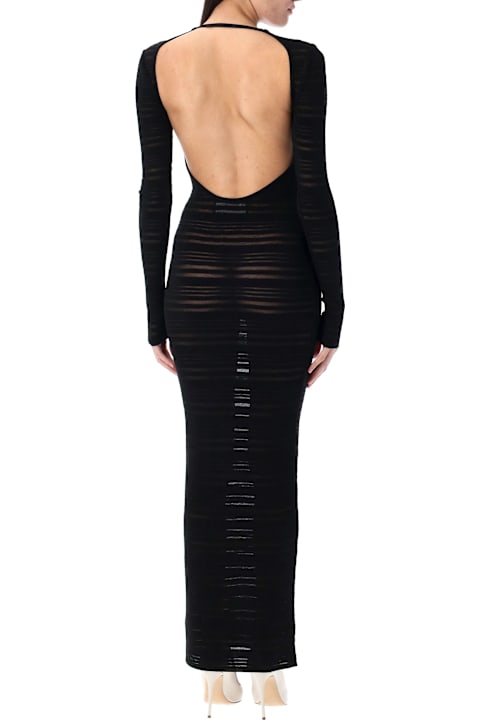 Homeware ANDREĀDAMO Striped Sheer Knit Long Dress