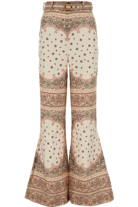 Fashion for Women Zimmermann Printed Linen Matchmaker Wide-leg Pant