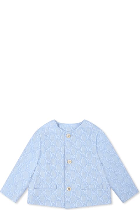 Gucci for Baby Boys Gucci Light Blue Jacket For Baby Boy With Gg