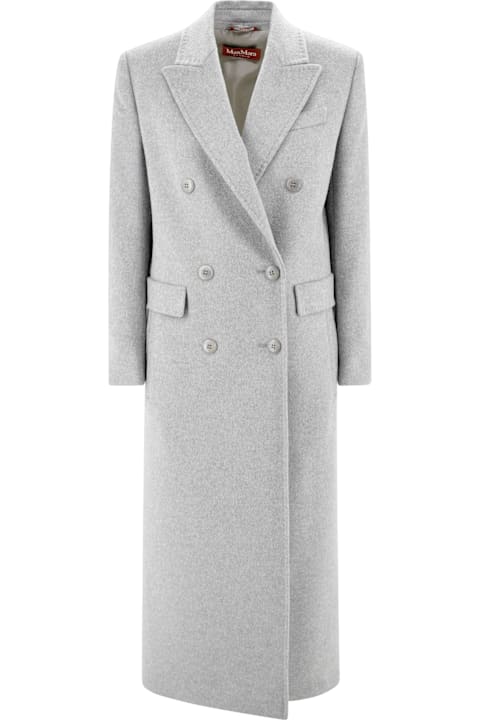 Coats & Jackets for Women Max Mara Studio Long Double-breasted Wool Coat