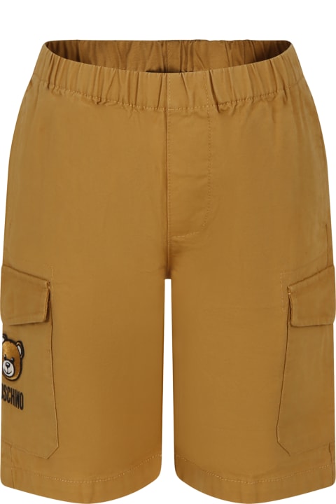 Moschino for Kids Moschino Borown Shorts For Kids With Teddy Bear And Logo