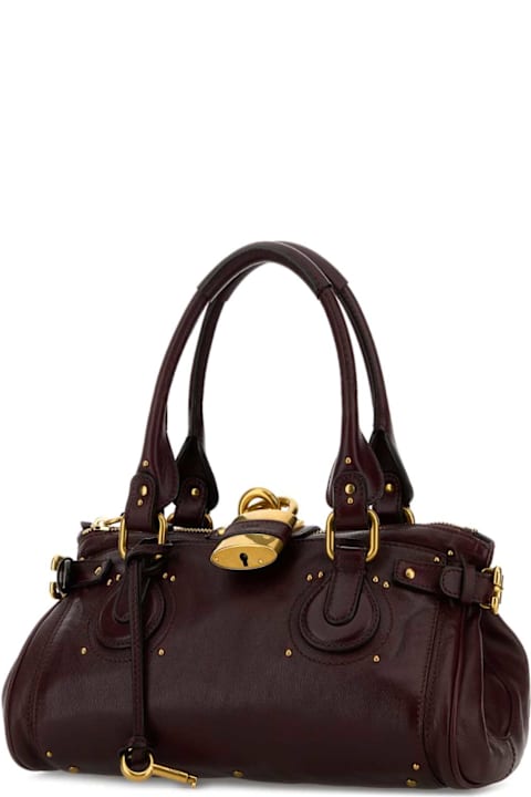 Chloé Aubergine Leather Paddington Shoulder Bag