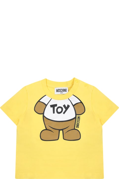 Moschino for Kids Moschino Yellow T-shirt For Baby Kids With Teddy Bear