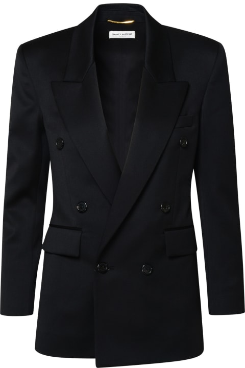 Black Cotton Blazer Jacket