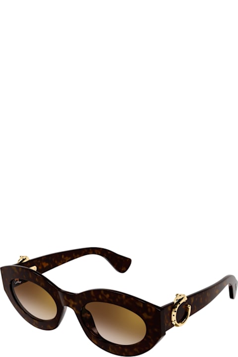 Cartier Eyewear for Kids Cartier Eyewear Cartier Ct0638s Panthère C De Cartier 002 Havana Brown Sunglasses