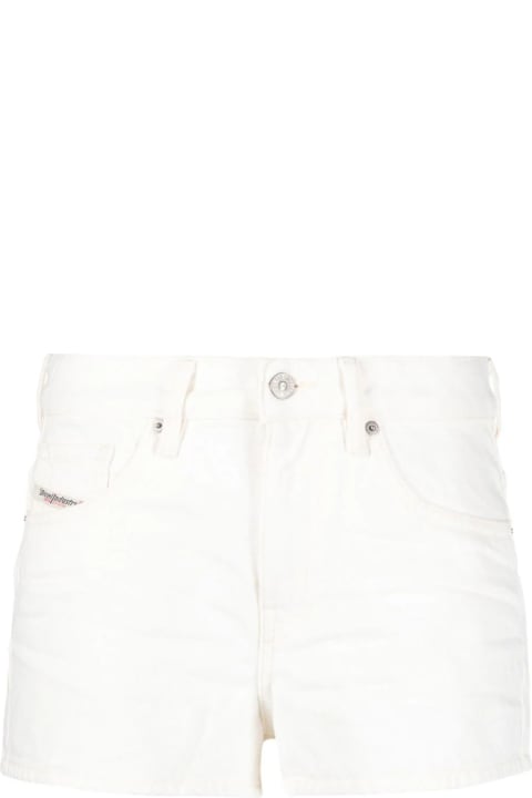 Diesel Pants & Shorts for Women Diesel White Cotton De-yuba Denim Shorts