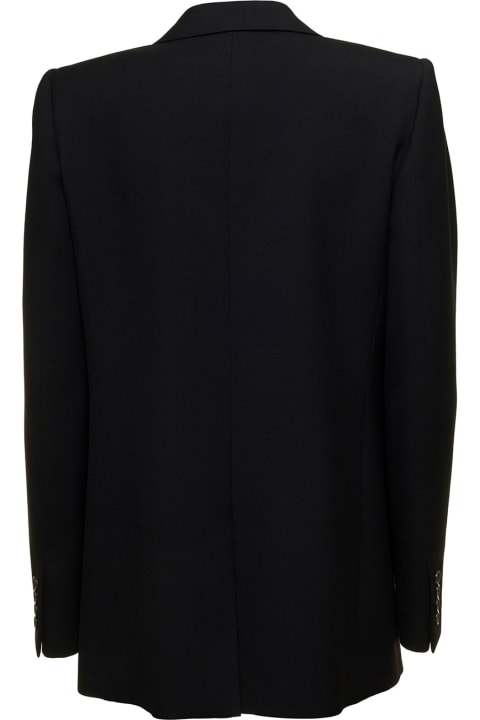 Saint Laurent Coats & Jackets for Women Saint Laurent Saint Laurent Woman's Black Gabardine Single-breasted Blazer