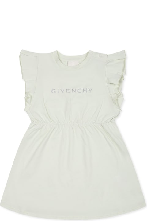 Homeware Givenchy Green Dress For Baby Girl With Logo