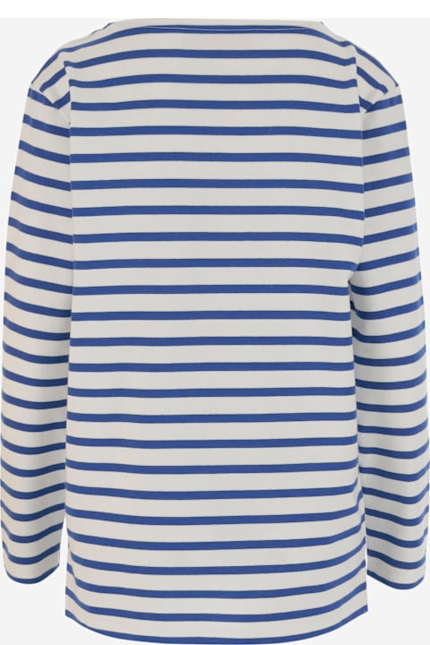 Homeware Valentino Garavani Long Sleeve Cotton T-shirt With Striped Pattern