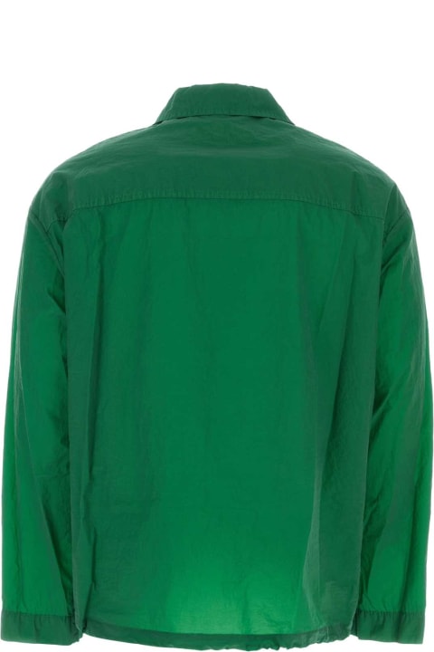 Fashion for Men Dries Van Noten Grass Green Coated Denim Vormac Jacket