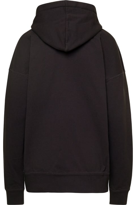 Fashion for Women Marant Étoile Black Hoodie With Tonal Logo Print In Cotton Blend Woman