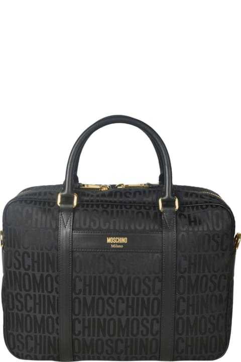 Moschino Luggage for Women Moschino Logo-printed Zipped Laptop Bag