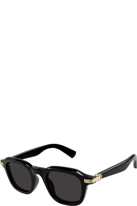 Cartier Eyewear Eyewear for Men Cartier Eyewear Cartier Ct0536s Linea Première De Cartier 001 Black Grey Sunglasses