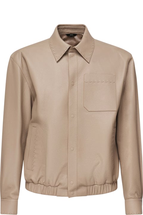 Fashion for Men Fendi Selleria Leather Jacket