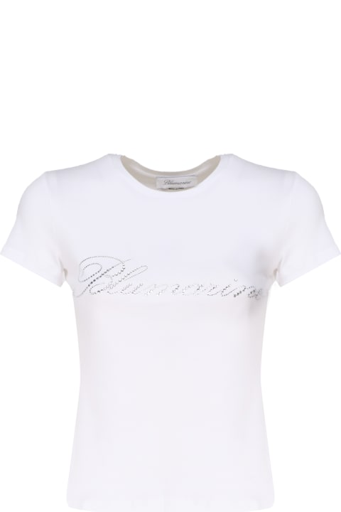 Blumarine for Women Blumarine T-shirt With Studs And Rhinestone Embroidery