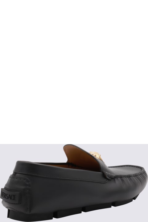 Loafers & Boat Shoes for Men Versace Black Leather Medusa Loafers