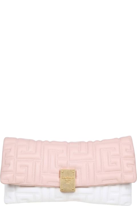 Clutches for Women Balmain Balmain 1945 Soft Clutch Bag In Monogram Quilted Leather
