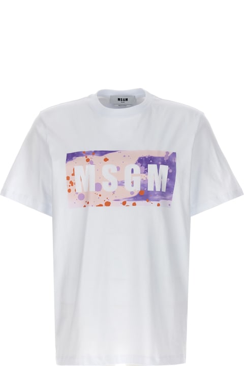 MSGM Topwear for Men MSGM 'camo Season Box Logo' T-shirt