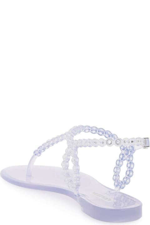 Aquazzura Shoes for Women Aquazzura Almost Bare Embellished Jelly Flat Sandals