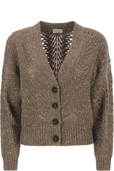 Sweaters for Women Brunello Cucinelli Dazzling Lace Cashmere Cardigan