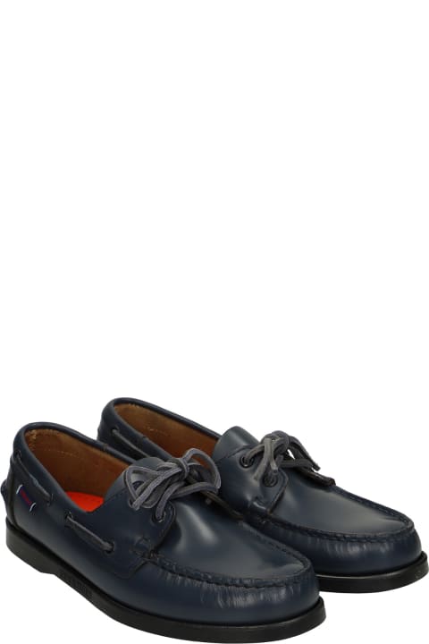 Docksides Portland Loafers In Blue Leather