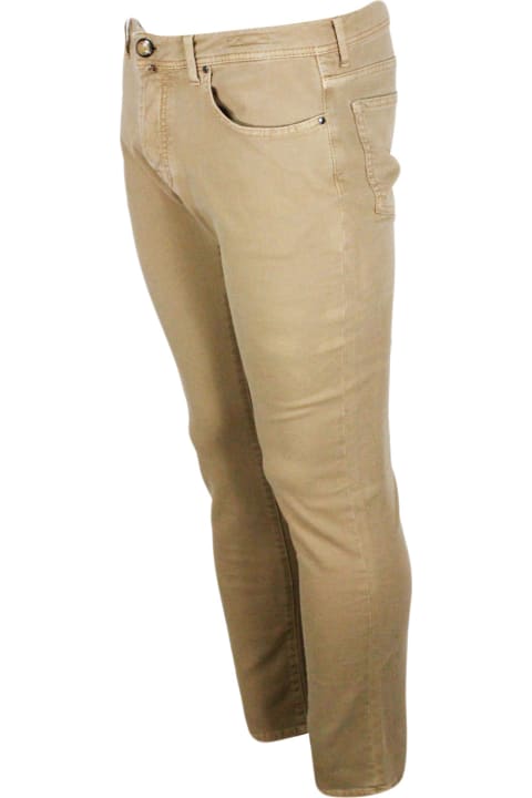 Jacob Cohen Clothing for Men Jacob Cohen Bard J688 Trousers In Luxury Edition In Soft Woven Cotton With 5 Pockets With Closure Buttons And Special Lacquered Button