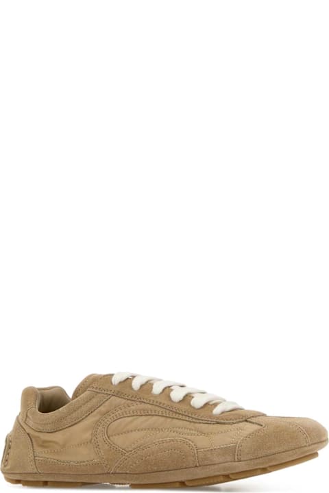 Prada Beige Suede And Re-nylon Montecarlo Re-edition 2005 Sneakers
