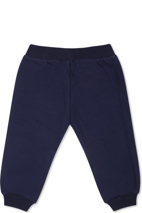 Bottoms for Baby Boys Moschino Blue Trousers For Babykids With Logo