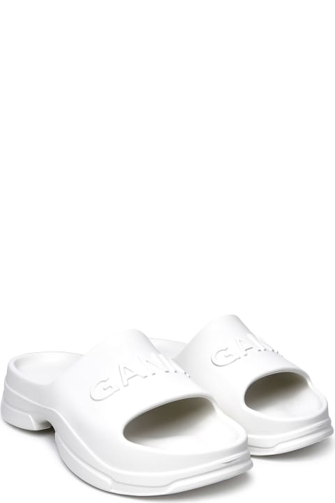 Ganni Sandals for Women Ganni White Rubber Slippers