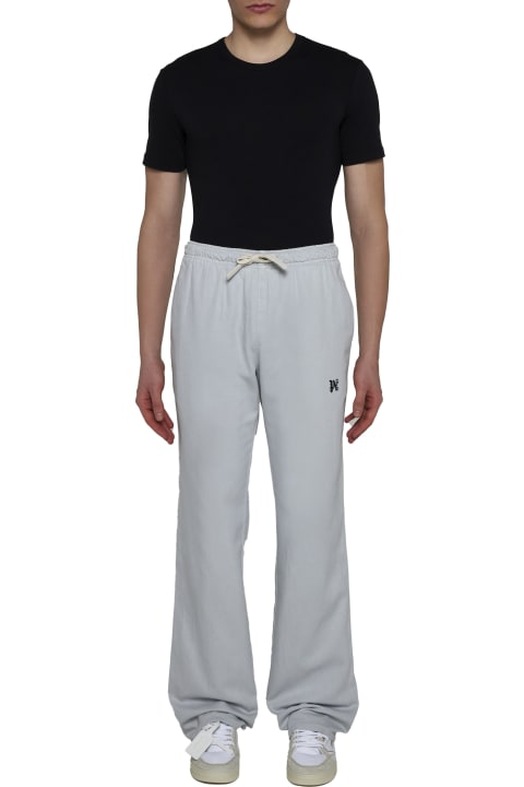 Palm Angels Pants for Men Palm Angels Monogram Embroidered Drawstring Pants