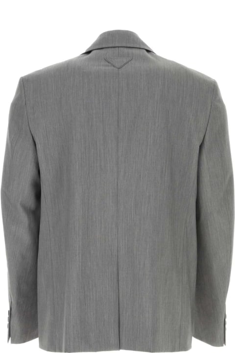 Prada Clothing for Men Prada Melange Grey Wool Blend Blazer