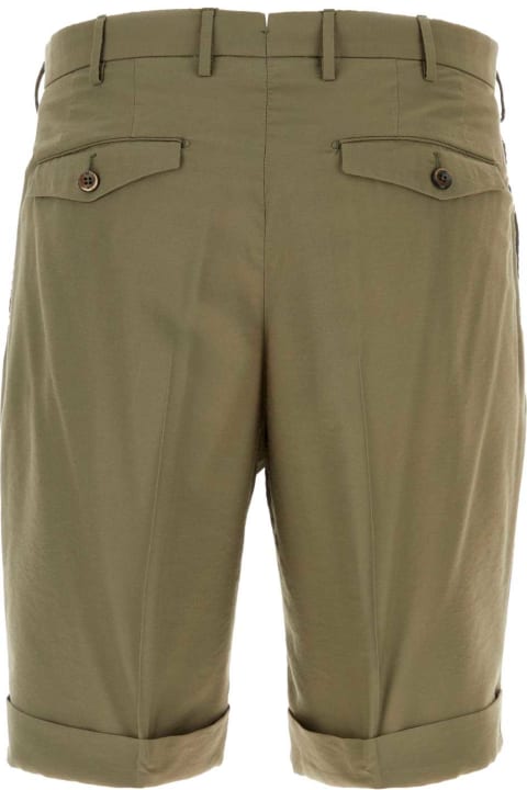 PT01 Clothing for Men PT01 Army Green Viscose Blend Bermuda Shorts