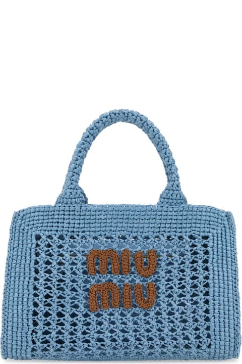 Miu Miu for Women Miu Miu Light Blue Crochet Handbag