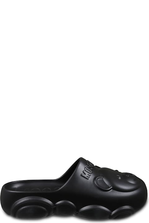 Moschino أحذية لـ أولاد Moschino Black Mules For Kids With Teddy Bear