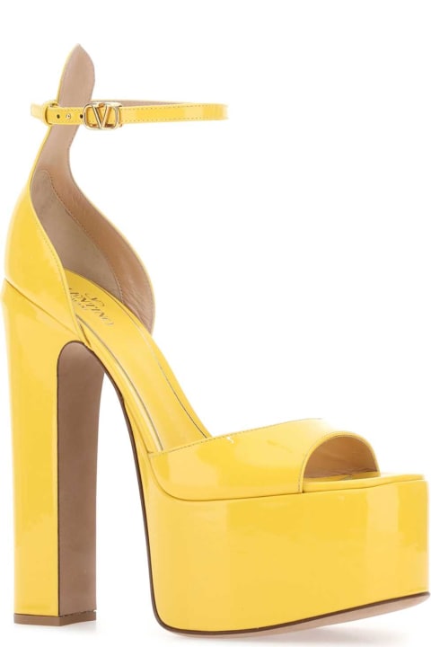 Valentino Garavani Sandals for Women Valentino Garavani Yellow Leather Tan-go Sandals