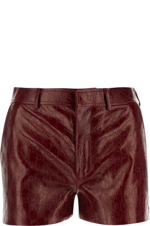 Gucci for Women Gucci Tiziano Red Leather Shorts