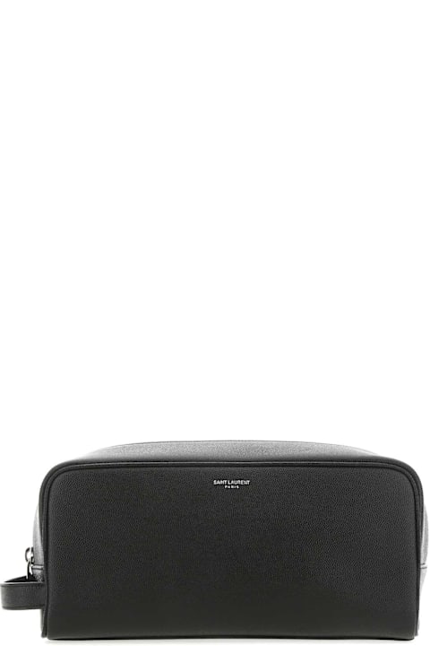 أدوات منزلية Saint Laurent Black Leather Beauty Case