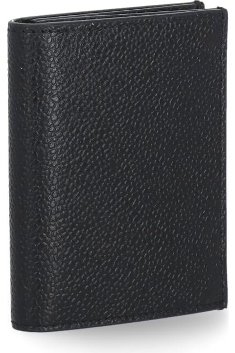 Thom Browne Wallets for Men Thom Browne Pebble Leather Card Holder