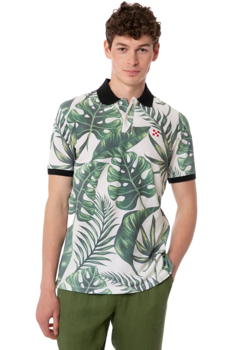 Homeware MC2 Saint Barth Man Polo With Leaves Print